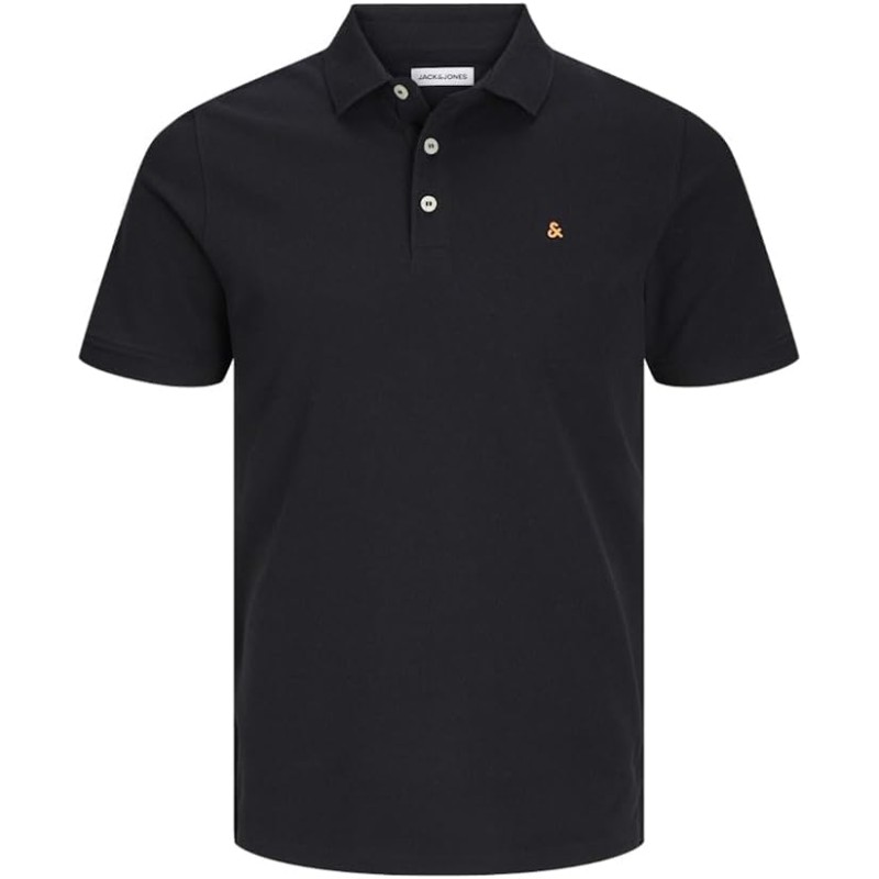 JACK & JONES Polo Plain Shirt Collar Polo - XS Black/Detail: Classic JACK & JONES Polo Plain Shirt Collar Polo - XS Black/Detail: Classic