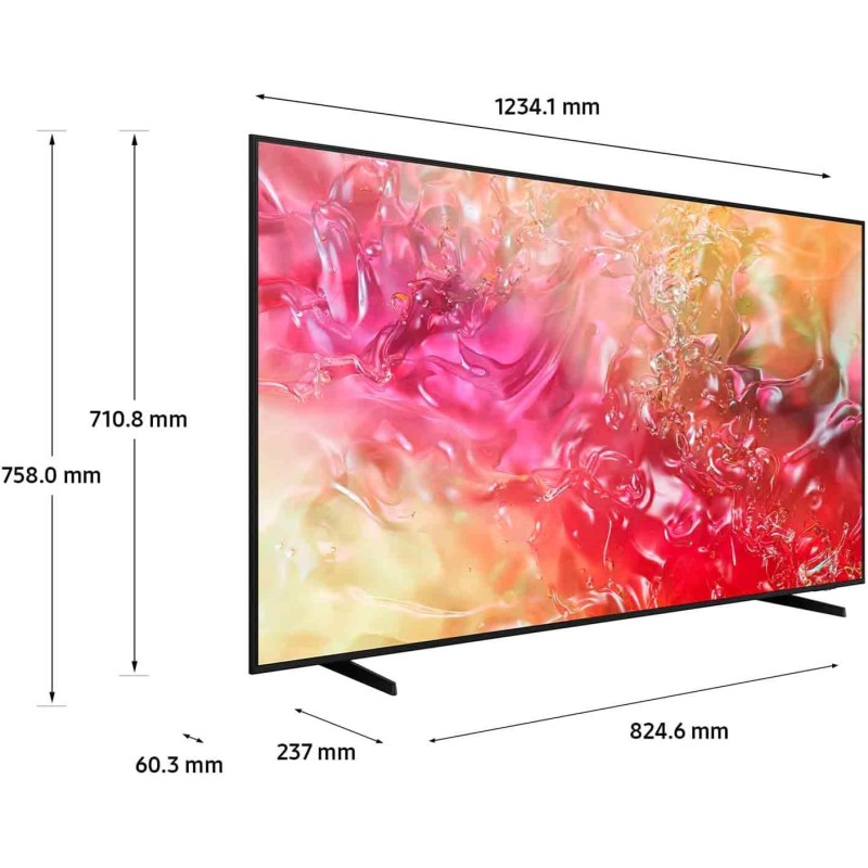 Samsung TV UE55DU7170UXZT LED 4K, Smart TV 55" Crystal Processor 4K, Slim Look, DVBT-2, Q-Symphony & OTS Lite, Integrato con Bixby, compatibile con Alexa e Google Assistant, Black 2024 - 55"