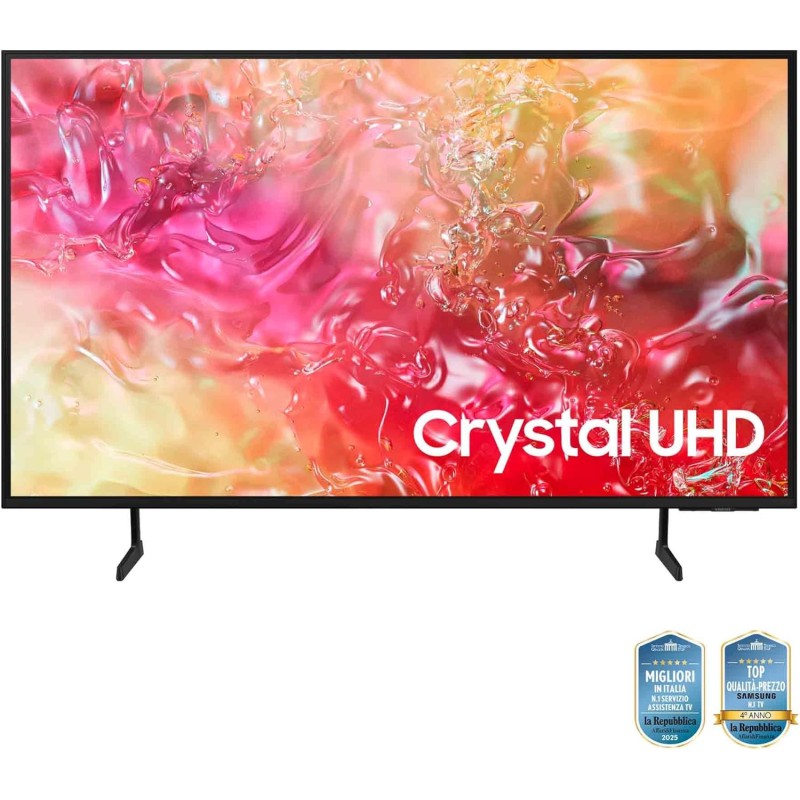 Samsung TV UE55DU7170UXZT LED 4K, Smart TV 55" Crystal Processor 4K, Slim Look, DVBT-2, Q-Symphony & OTS Lite, Integrato con Bixby, compatibile con Alexa e Google Assistant, Black 2024 - 55"