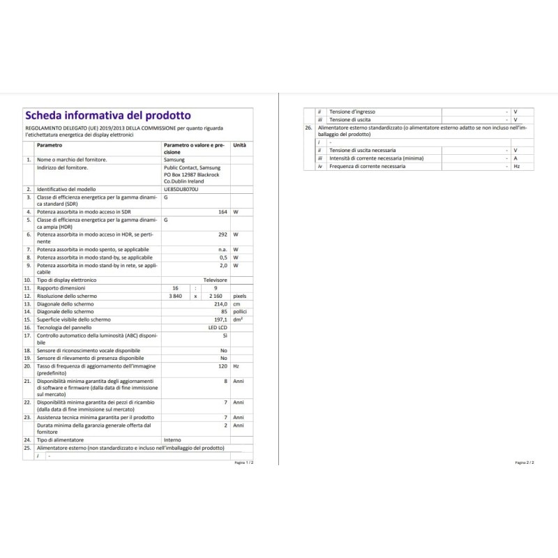 Samsung TV UE65DU7190UXZT LED 4K, Smart TV 65" Crystal Processor 4K, Slim Look, DVBT-2, Q-Symphony & OTS Lite, Integrato con Bixby, compatibile con Alexa e Google Assistant, Black 2024 - 65"