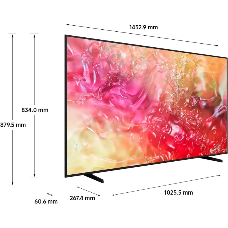 Samsung TV UE65DU7190UXZT LED 4K, Smart TV 65" Crystal Processor 4K, Slim Look, DVBT-2, Q-Symphony & OTS Lite, Integrato con Bixby, compatibile con Alexa e Google Assistant, Black 2024 - 65"