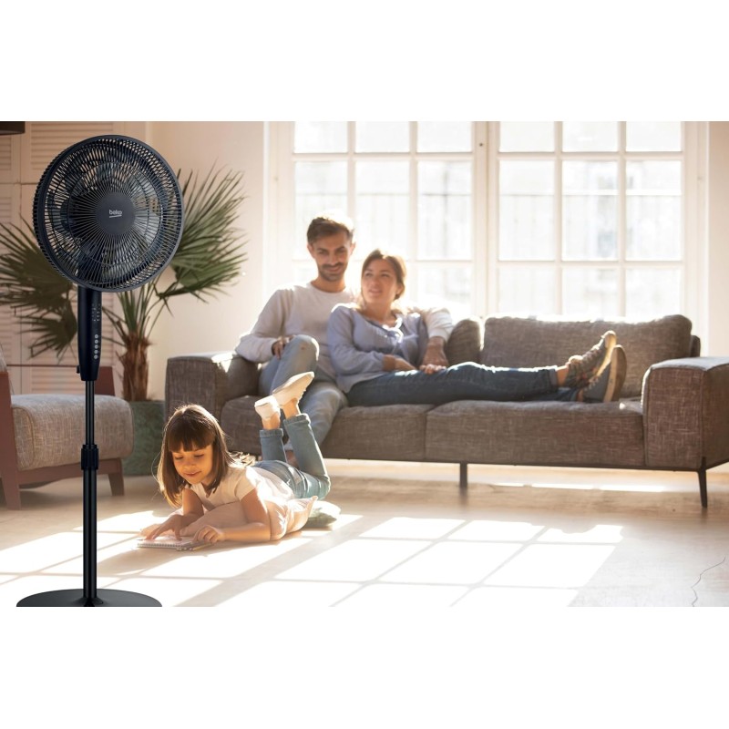 Beko - EFS6700B - Ventilatore a Piantana, 50 W, 3 Velocità, Altezza e Inclinazione Regolabile - Nero, 40,1 x 40 x 134,5 cm - Nero Con Telecomando Beko - EFS6700B - Ventilatore a Piantana, 50 W, 3 Velocità, Altezza e Inclinazione Regolabile - Nero, 40,1 x 40 x 134,5 cm - Nero Con Telecomando