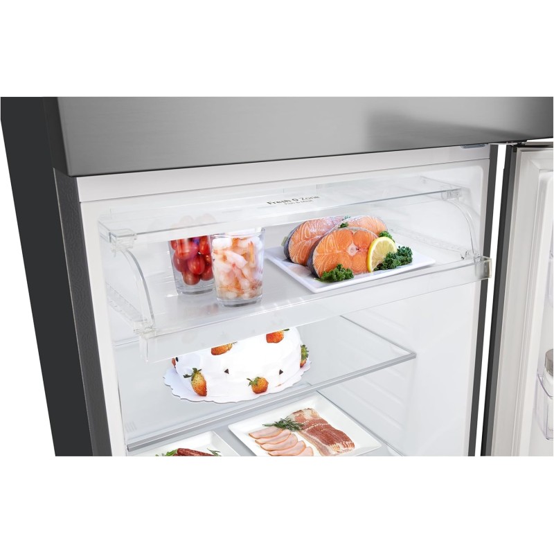 LG GTBV44PYBKD Frigorifero Doppia Porta 70cm, Classe E, 461l, Connettività Wi-fi Con App Thinq, Porte Piatte, Tecnologia Door & Linear Cooling, Display Esterno, Compressore Smart Inverter, Argento - 70 cm Prime Silver