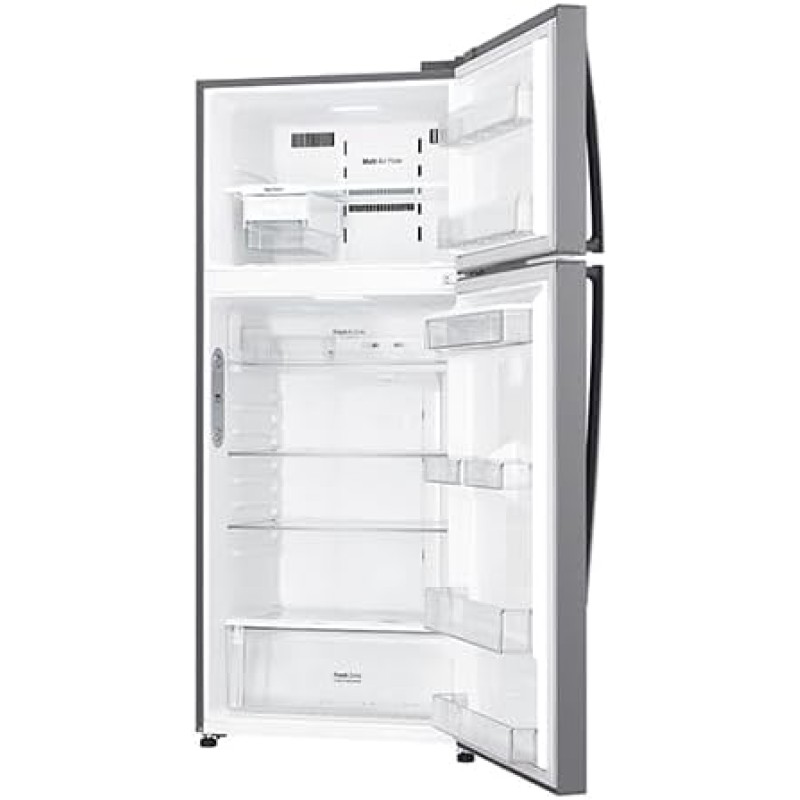 LG GTF744PZPED Frigorifero Doppia Porta, Classe E, 509l, Wi-fi, Door Cooling, Gestione Umidità,dispenser Acqua, Cassetto 0 Gradi, Fabbricatore Del Ghiaccio, Compressore Smart Inverter, Inox - 78 cm Inox Premium