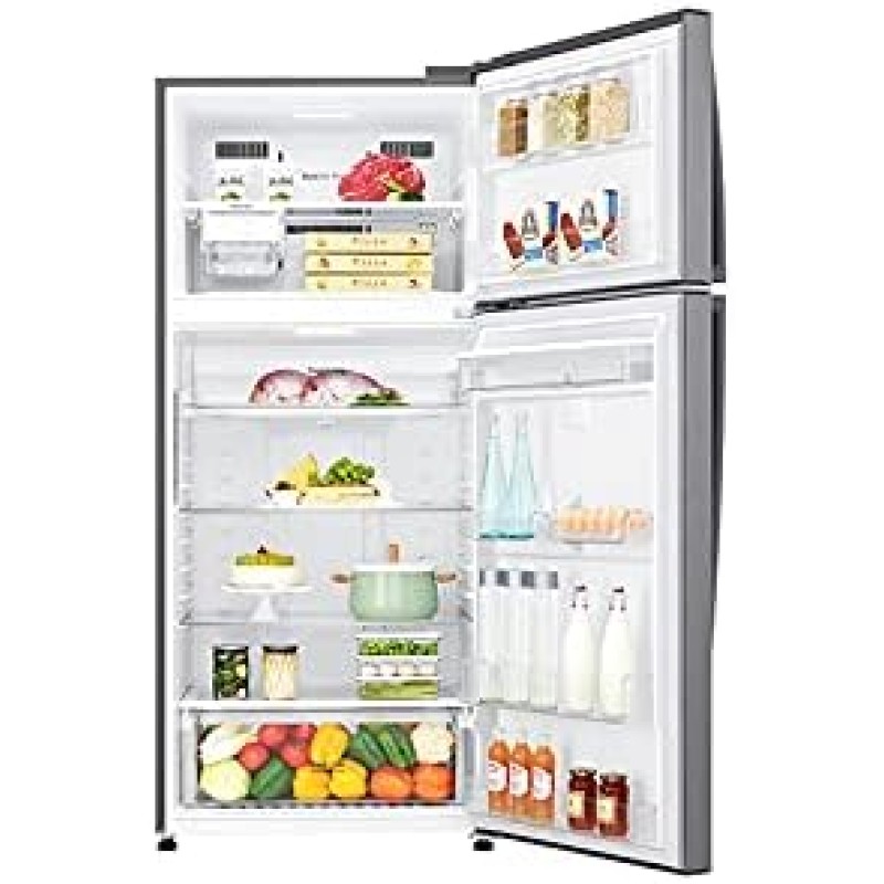 LG GTF744PZPED Frigorifero Doppia Porta, Classe E, 509l, Wi-fi, Door Cooling, Gestione Umidità,dispenser Acqua, Cassetto 0 Gradi, Fabbricatore Del Ghiaccio, Compressore Smart Inverter, Inox - 78 cm Inox Premium