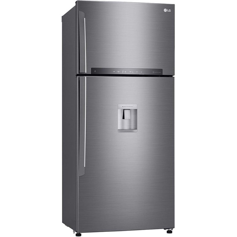 LG GTF744PZPED Frigorifero Doppia Porta, Classe E, 509l, Wi-fi, Door Cooling, Gestione Umidità,dispenser Acqua, Cassetto 0 Gradi, Fabbricatore Del Ghiaccio, Compressore Smart Inverter, Inox - 78 cm Inox Premium