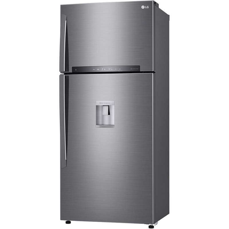 LG GTF744PZPED Frigorifero Doppia Porta, Classe E, 509l, Wi-fi, Door Cooling, Gestione Umidità,dispenser Acqua, Cassetto 0 Gradi, Fabbricatore Del Ghiaccio, Compressore Smart Inverter, Inox - 78 cm Inox Premium