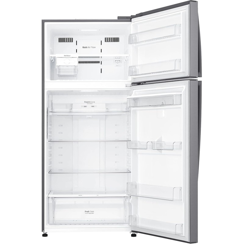 LG GTF744PZPED Frigorifero Doppia Porta, Classe E, 509l, Wi-fi, Door Cooling, Gestione Umidità,dispenser Acqua, Cassetto 0 Gradi, Fabbricatore Del Ghiaccio, Compressore Smart Inverter, Inox - 78 cm Inox Premium