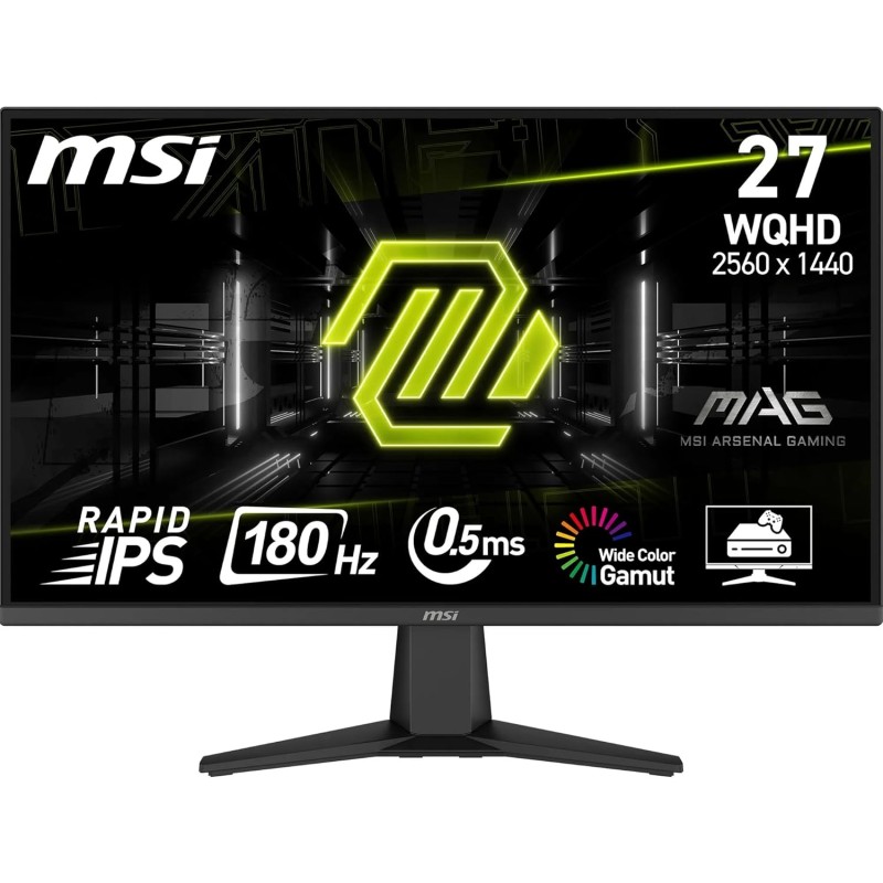 MSI MAG 275QF Monitor Gaming 27" WQHD - IPS (2560 x 1440) WQHD, 180Hz / 0.5ms, Adaptive-Sync, Rapid IPS - DP 1.4, HDMI 2.0b - 180 Hz MSI MAG 275QF Monitor Gaming 27" WQHD - IPS (2560 x 1440) WQHD, 180Hz / 0.5ms, Adaptive-Sync, Rapid IPS - DP 1.4, HDMI 2.0b - 180 Hz