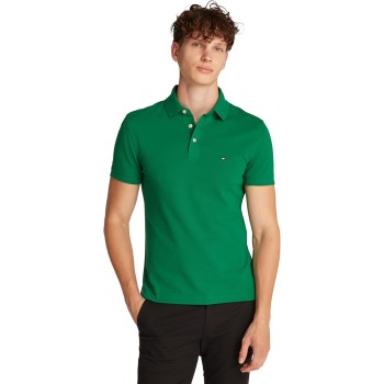 Tommy Hilfiger Uomo Maglietta Polo Maniche Corte 1985 Slim Fit - 3XL Verde (Nouveau Green)