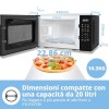 COMFEE' Forno a Microonde Digitale, 700W, 20L, 6 Menù Preimpostati, Express Cook, 11 Livelli di Potenza, Scongelamento, Funzione di Memorizzazione - Nero - CM-E202CC(BK) - Nero