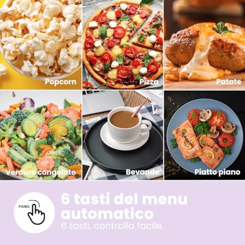 COMFEE' Forno a Microonde Digitale, 700W, 20L, 6 Menù Preimpostati, Express Cook, 11 Livelli di Potenza, Scongelamento, Funzione di Memorizzazione - Nero - CM-E202CC(BK) - Nero