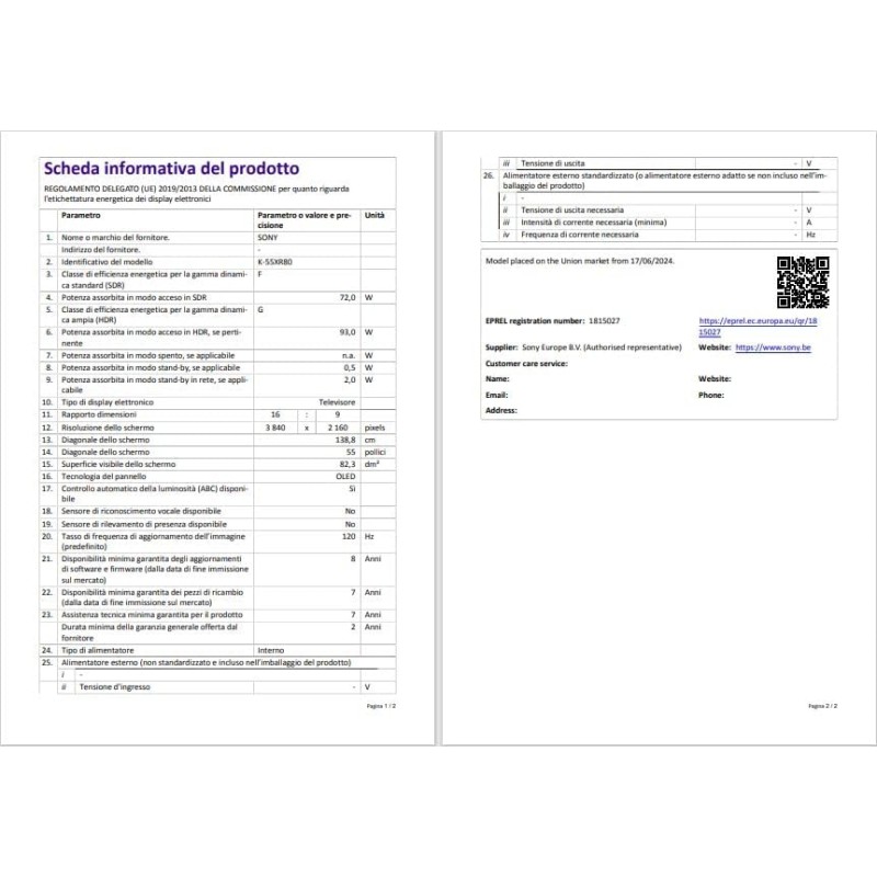 Sony BRAVIA 8 OLED 55 Pollici 4K HDR Google Smart TV | Gaming Menu per PlayStation 5, IMAX Enhanced, Dolby Vision Atmos, Chromecast, AirPlay, 120Hz 55XR80 - 55 Inch