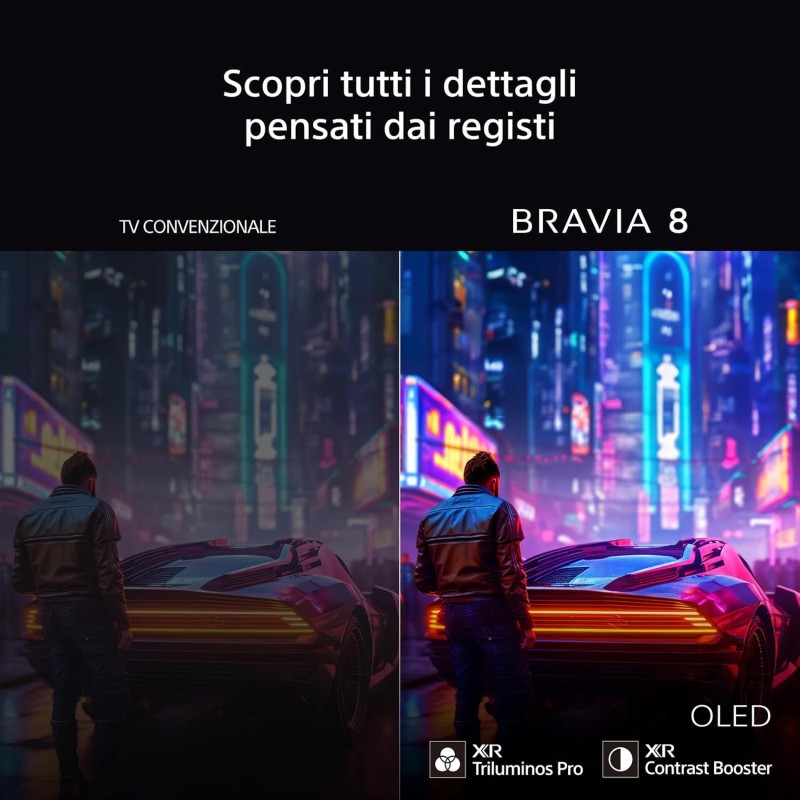 Sony BRAVIA 8 OLED 55 Pollici 4K HDR Google Smart TV | Gaming Menu per PlayStation 5, IMAX Enhanced, Dolby Vision Atmos, Chromecast, AirPlay, 120Hz 55XR80 - 55 Inch