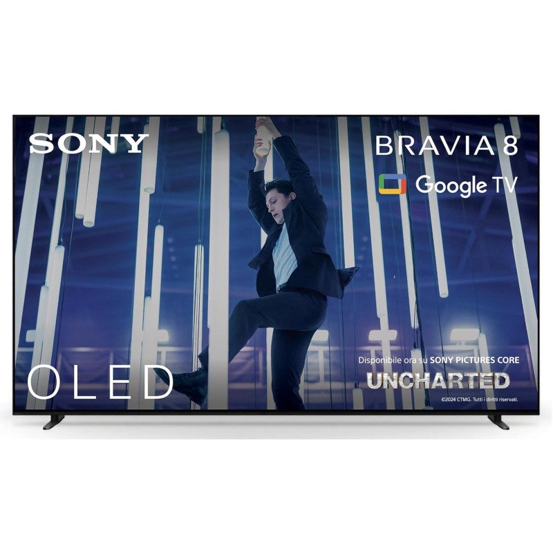 Sony BRAVIA 8 OLED 55 Pollici 4K HDR Google Smart TV | Gaming Menu per PlayStation 5, IMAX Enhanced, Dolby Vision Atmos, Chromecast, AirPlay, 120Hz 55XR80 - 55 Inch