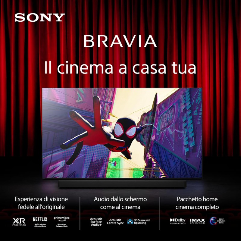 Sony BRAVIA 8 OLED 55 Pollici 4K HDR Google Smart TV | Gaming Menu per PlayStation 5, IMAX Enhanced, Dolby Vision Atmos, Chromecast, AirPlay, 120Hz 55XR80 - 55 Inch