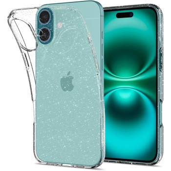 Spigen Cover Liquid Crystal Glitter Compatibile con iPhone 16 - Crystal Quartz - Crystal Quartz