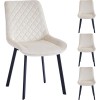 Set 4 Sedie per Sala da Pranzo, Casa, Ufficio, Soggiorno, Sala d'Attesa, Sedia Ergonomica con Rivestimento in Velluto e Piedi Nero, Poltrona Design Moderno Comoda con Struttura Robusta (Beige) - 51 x 62.5 x 83.5 cm Beige