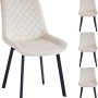 Set 4 Sedie per Sala da Pranzo, Casa, Ufficio, Soggiorno, Sala d'Attesa, Sedia Ergonomica con Rivestimento in Velluto e Piedi Nero, Poltrona Design Moderno Comoda con Struttura Robusta (Beige) - 51 x 62.5 x 83.5 cm Beige