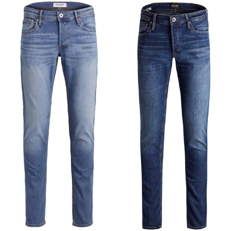JACK & JONES Jeans Slim Fit a Vita Bassa. Chiusura con Patta e Bottoni. - 32W / 30L Double-pack:blue Denim/Azul JACK & JONES Jeans Slim Fit a Vita Bassa. Chiusura con Patta e Bottoni. - 32W / 30L Double-pack:blue Denim/Azul