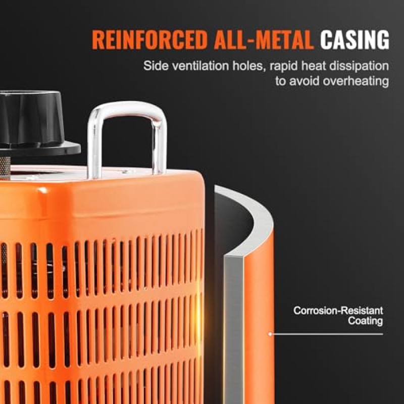 VEVOR Trasformatore di tensione 2000VA, 6,6 Amp, Regolatore di tensione CA con ingresso 230 V e uscita 0-300 V, con display LCD 4 fusibili per ufficio industriale domestico