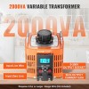 VEVOR Trasformatore di tensione 2000VA, 6,6 Amp, Regolatore di tensione CA con ingresso 230 V e uscita 0-300 V, con display LCD 4 fusibili per ufficio industriale domestico
