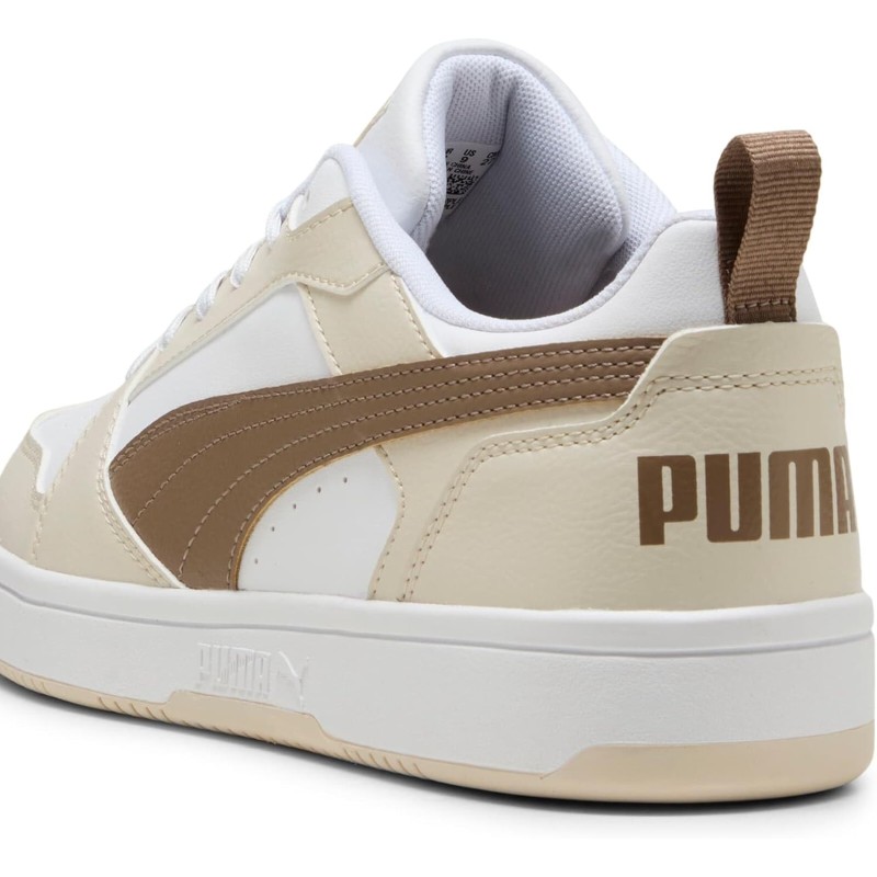 PUMA Rebound V6 Low SneakerUnisex - Adulto - 44 EU Puma White Totally Taupe Alpine Snow