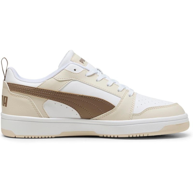 PUMA Rebound V6 Low SneakerUnisex - Adulto - 44 EU Puma White Totally Taupe Alpine Snow