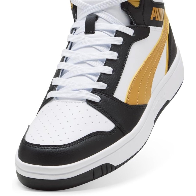 PUMA Rebound V6, Scarpe da Ginnastica Unisex-Adulto - 37.5 EU White Archive Gold Black PUMA Rebound V6, Scarpe da Ginnastica Unisex-Adulto - 37.5 EU White Archive Gold Black