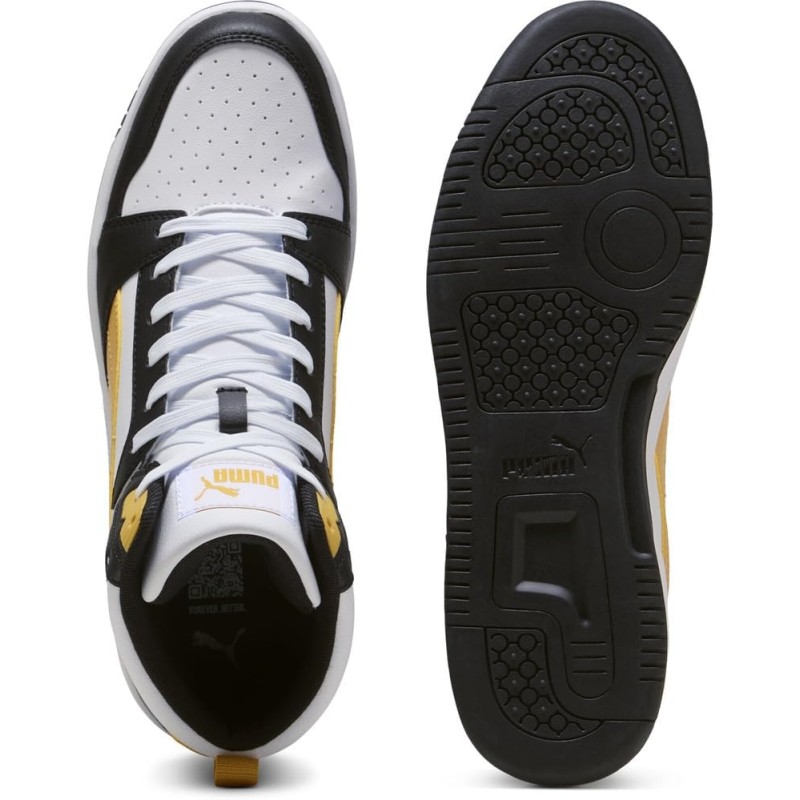 PUMA Rebound V6, Scarpe da Ginnastica Unisex-Adulto - 37.5 EU White Archive Gold Black PUMA Rebound V6, Scarpe da Ginnastica Unisex-Adulto - 37.5 EU White Archive Gold Black