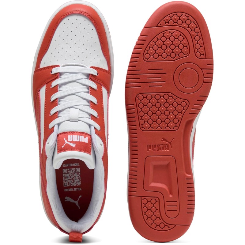 PUMA Rebound V6 Low SneakerUnisex - Adulto - 48.5 EU Puma White Red Fire PUMA Rebound V6 Low SneakerUnisex - Adulto - 48.5 EU Puma White Red Fire