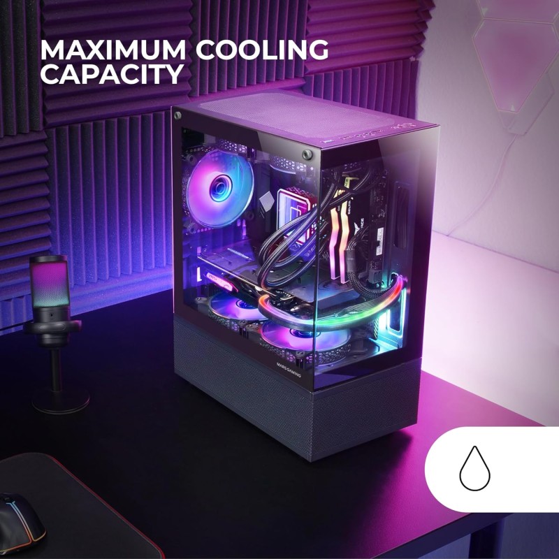 Mars Gaming MC-SE, Case PC Micro-ATX, Pannelli Frontali e Laterali Vetro Senza Cornice, Design Tecnologia AirTech Mesh, Mini Tower Gaming Doppia Camera, Supporto Raffreddamento a Liquido, Nero Mars Gaming MC-SE, Case PC Micro-ATX, Pannelli Frontali e Laterali Vetro Senza Cornice, Design Tecnologia AirTech Mesh, Mini Tower Gaming Doppia Camera, Supporto Raffreddamento a Liquido, Nero