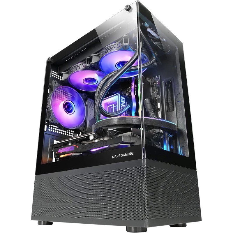 Mars Gaming MC-SE, Case PC Micro-ATX, Pannelli Frontali e Laterali Vetro Senza Cornice, Design Tecnologia AirTech Mesh, Mini Tower Gaming Doppia Camera, Supporto Raffreddamento a Liquido, Nero Mars Gaming MC-SE, Case PC Micro-ATX, Pannelli Frontali e Laterali Vetro Senza Cornice, Design Tecnologia AirTech Mesh, Mini Tower Gaming Doppia Camera, Supporto Raffreddamento a Liquido, Nero