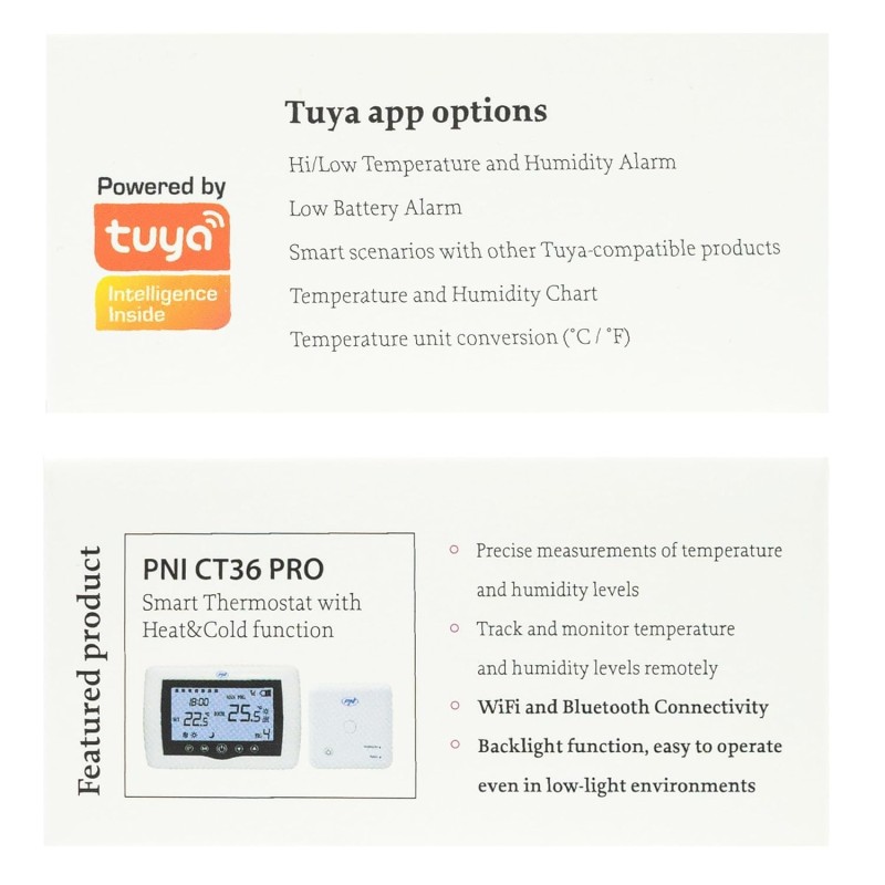 Sensore intelligente di temperatura e umidità PNI SafeHome PT252 WiFi Tuya App mobile intelligente Sensore intelligente di temperatura e umidità PNI SafeHome PT252 WiFi Tuya App mobile intelligente