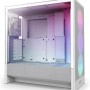 NZXT H5 Flow RGB - Case per PC da gaming mid-tower ATX compatto - Flusso d'aria elevato - Ventola F360 RGB Core (CV) inclusa - Supporto per radiatori da 360 mm (anteriore) - Bianco - Bianco