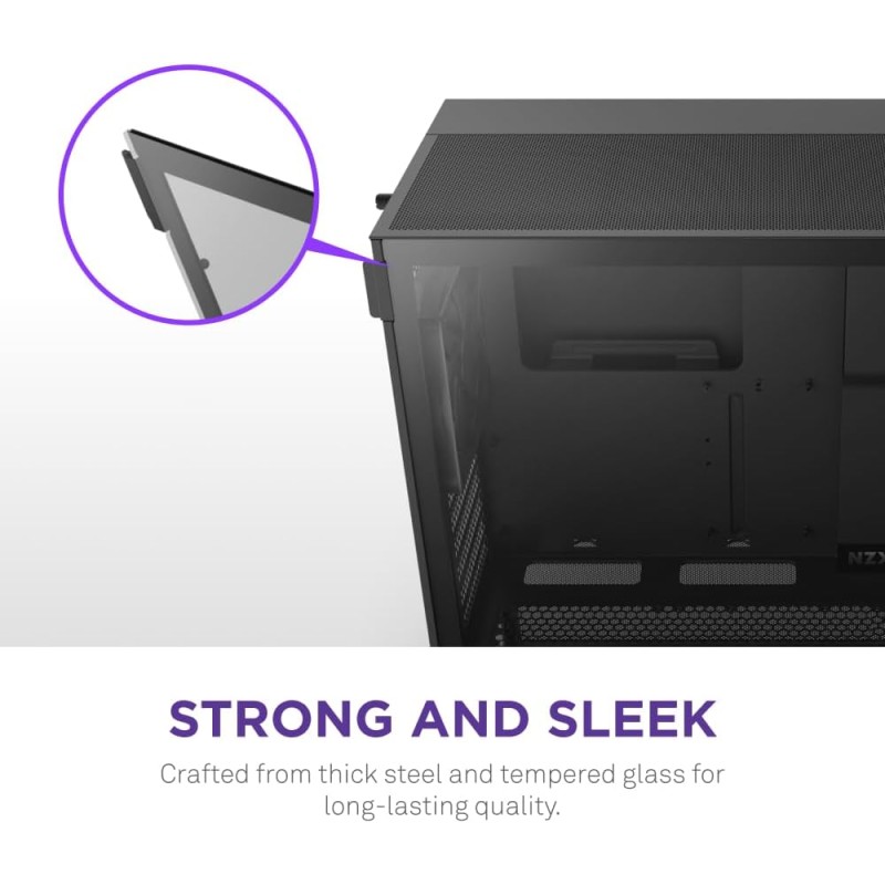 NZXT H5 Flow - Case per PC da gaming mid-tower ATX compatto - Flusso d'aria elevato - 2 ventole da 120 mm incluse - Supporto per radiatori da 360 mm (anteriore) e 240 mm (superiore) - Nero - Nero NZXT H5 Flow - Case per PC da gaming mid-tower ATX compatto - Flusso d'aria elevato - 2 ventole da 120 mm incluse - Supporto per radiatori da 360 mm (anteriore) e 240 mm (superiore) - Nero - Nero