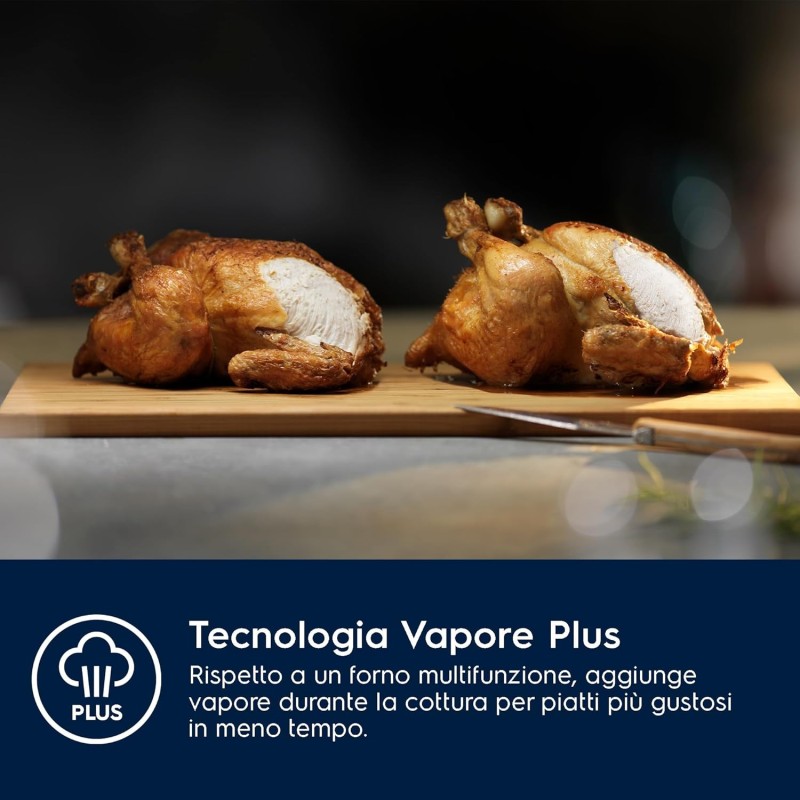 Electrolux Serie 800 SteamBoost, Forno da Incasso a Vapore Multifunzione, Capacità 70 L, EOB8S09WX, Classe A++, TECNOLOGIA VAPORE PRO, Funzione Pizza, Connessione Wi:Fi, 670x670x635 mm, Inox - Inox Electrolux Serie 800 SteamBoost, Forno da Incasso a Vapore Multifunzione, Capacità 70 L, EOB8S09WX, Classe A++, TECNOLOGIA VAPORE PRO, Funzione Pizza, Connessione Wi:Fi, 670x670x635 mm, Inox - Inox
