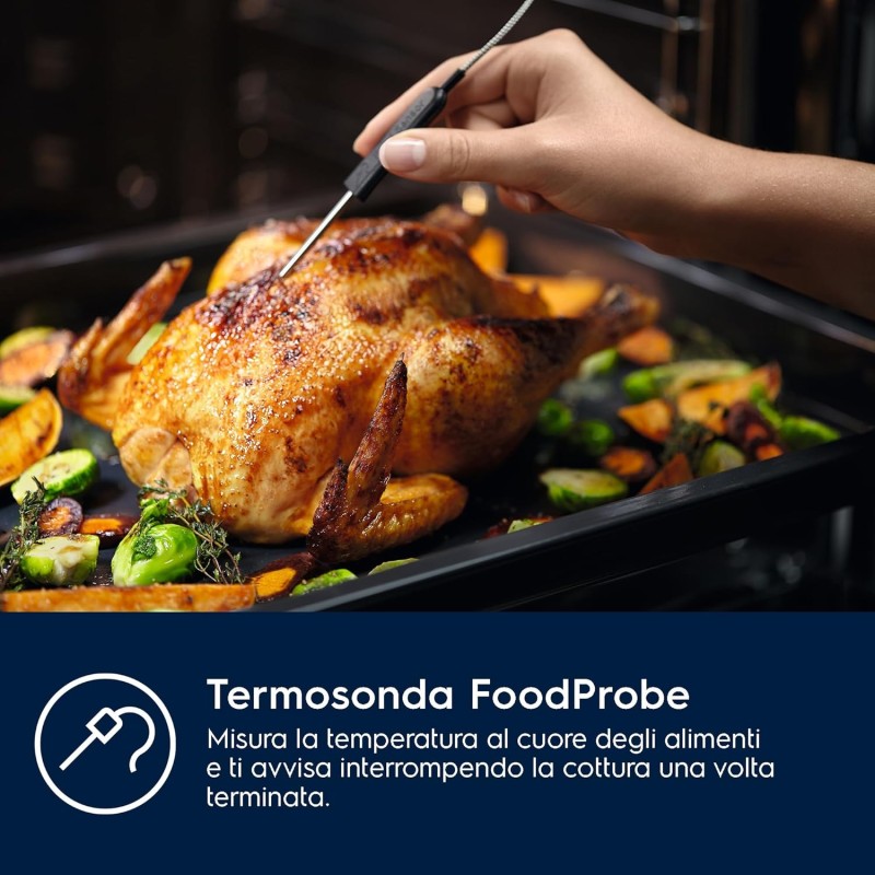 Electrolux Serie 800 SteamBoost, Forno da Incasso a Vapore Multifunzione, Capacità 70 L, EOB8S09WX, Classe A++, TECNOLOGIA VAPORE PRO, Funzione Pizza, Connessione Wi:Fi, 670x670x635 mm, Inox - Inox Electrolux Serie 800 SteamBoost, Forno da Incasso a Vapore Multifunzione, Capacità 70 L, EOB8S09WX, Classe A++, TECNOLOGIA VAPORE PRO, Funzione Pizza, Connessione Wi:Fi, 670x670x635 mm, Inox - Inox