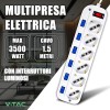 V-TAC Multipresa Elettrica con Interruttori Indipendenti - 6 Prese 10/16A Bipasso + Schuko - Spina 16A - Presa Elettrica per Casa, Ufficio, Negozio - Ciabatta - Colore Bianco V-TAC Multipresa Elettrica con Interruttori Indipendenti - 6 Prese 10/16A Bipasso + Schuko - Spina 16A - Presa Elettrica per Casa, Ufficio, Negozio - Ciabatta - Colore Bianco