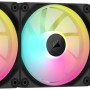CORSAIR iCUE LINK LX120 RGB 120 mm PWM Ventole Confezione Tripla – Doppio Anello Luminoso – Include iCUE LINK System Hub – Tecnologia CORSAIR AirGuide – Nero - 3 x 120mm Nero
