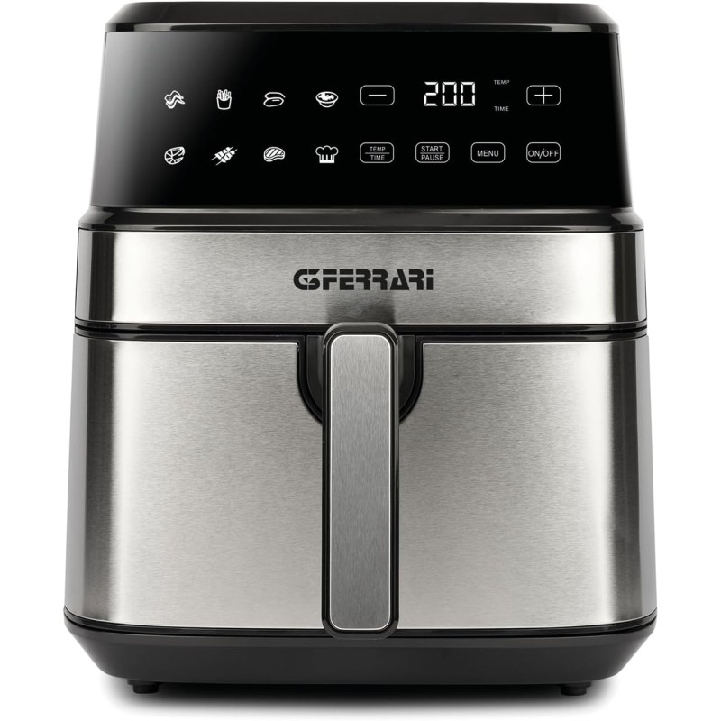 G3 Ferrari G10192 Friggitrice ad Aria "Friggisano Big", 1700 W, 6.5 Litri, 8 Programmi, Display Digitale, Timer, Temperatura regolabile, BPA/PFOA Safe, Ricettario incluso - 6.5 Litri G3 Ferrari G10192 Friggitrice ad Aria "Friggisano Big", 1700 W, 6.5 Litri, 8 Programmi, Display Digitale, Timer, Temperatura regolabile, BPA/PFOA Safe, Ricettario incluso - 6.5 Litri