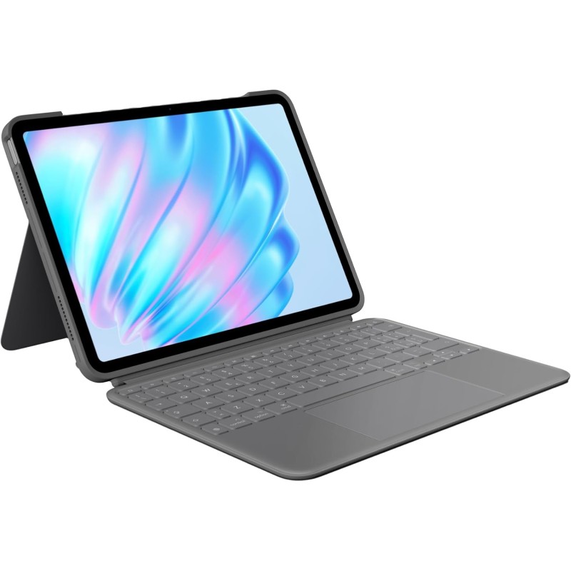 Logitech Combo Touch per iPad Air da 11 pollici (M2), iPad Air (4ª e 5ª generazione - 2020, 2022)(2024) Custodia con tastiera - Tastiera retroilluminata staccabile con supporto, ITA QWERTY - Grigio