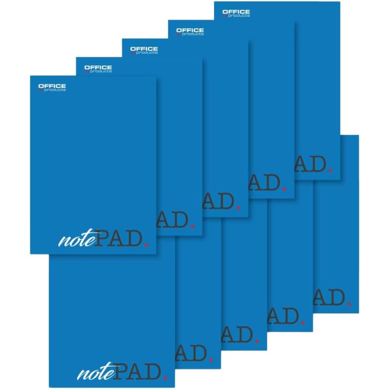 OFFICER PRODUCTS Blocco note formato A5, a quadretti, confezione da 10 pezzi, 100 fogli, 200 pagine, blocco note di carta, per scuola e ufficio, incollato sopra - A5 Blu OFFICER PRODUCTS Blocco note formato A5, a quadretti, confezione da 10 pezzi, 100 fogli, 200 pagine, blocco note di carta, per scuola e ufficio, incollato sopra - A5 Blu