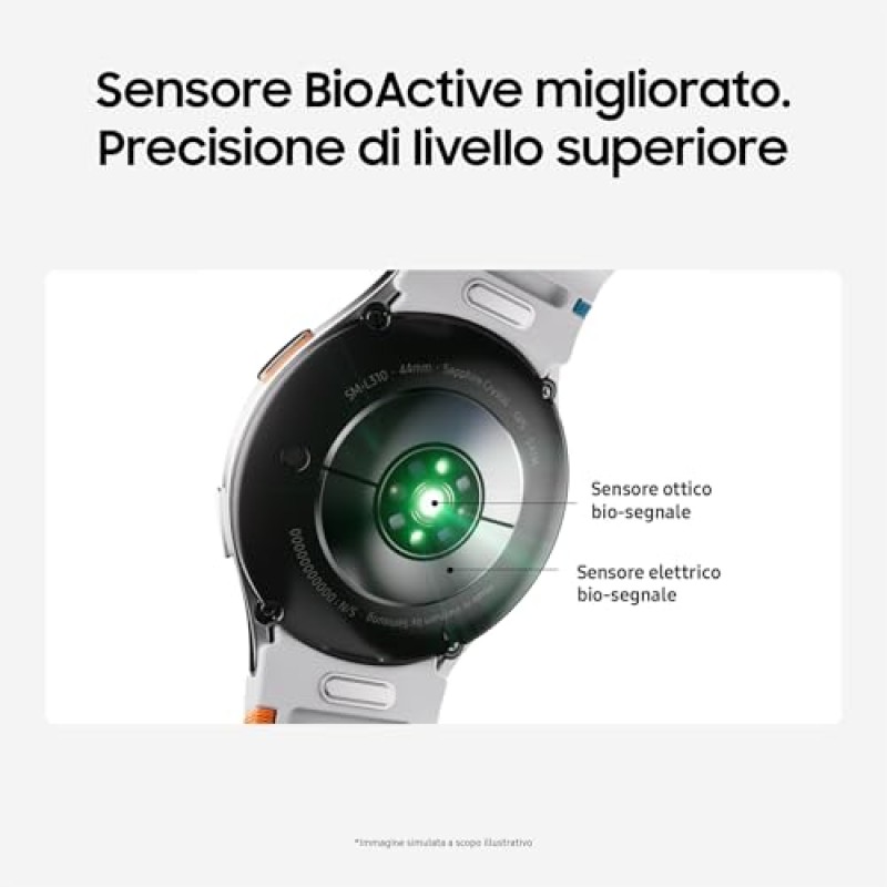 Samsung Galaxy Watch7 Smartwatch Galaxy AI, Analisi del Sonno, Controllo con doppio avvicinamento di dita, Batteria a lunga durata, GPS, BT, Ghiera Touch in Alluminio 44mm Green [Versione italiana] - 44 mm Green