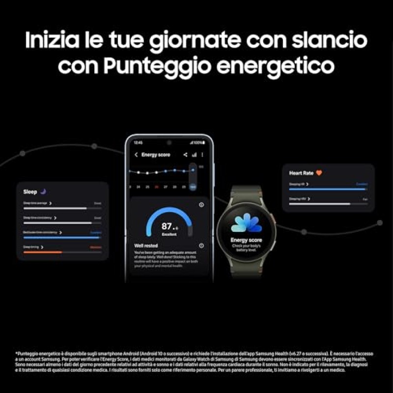 Samsung Galaxy Watch7 Smartwatch Galaxy AI, Analisi del Sonno, Controllo con doppio avvicinamento di dita, Batteria a lunga durata, GPS, BT, Ghiera Touch in Alluminio 44mm Green [Versione italiana] - 44 mm Green