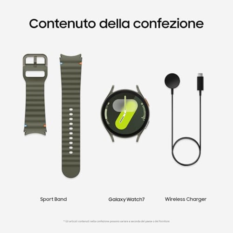 Samsung Galaxy Watch7 Smartwatch Galaxy AI, Analisi del Sonno, Controllo con doppio avvicinamento di dita, Batteria a lunga durata, GPS, BT, Ghiera Touch in Alluminio 44mm Green [Versione italiana] - 44 mm Green