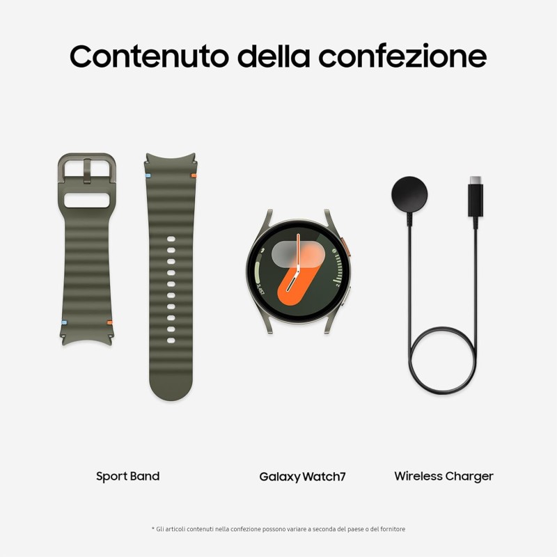 Samsung Galaxy Watch7 Smartwatch Galaxy AI, Analisi del Sonno, Controllo con doppio avvicinamento di dita, Batteria a lunga durata, GPS, BT, Ghiera Touch in Alluminio 40mm Green [Versione italiana] - 40 mm Green