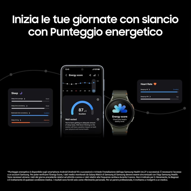 Samsung Galaxy Watch7 Smartwatch Galaxy AI, Analisi del Sonno, Controllo con doppio avvicinamento di dita, Batteria a lunga durata, GPS, BT, Ghiera Touch in Alluminio 40mm Green [Versione italiana] - 40 mm Green