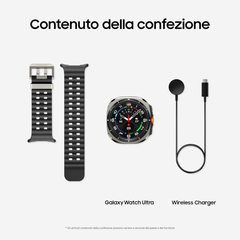 Samsung Galaxy Watch Ultra Smartwatch Galaxy AI, Resistenza estrema, Batteria a lunga durata, Sirena di emergenza, LTE, Cassa in titanio di grado aerospaziale 47mm Titanium Silver [Versione italiana] - Titanium Silver