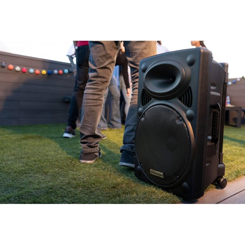 DYNASONIC - DYNAPRO 12 Plus (treppiede 3a Gen) Altoparlante Bluetooth portatile professionale, potente altoparlante Bluetooth da 700 W, 2 microfoni karaoke e supporto per tablet DYNASONIC - DYNAPRO 12 Plus (treppiede 3a Gen) Altoparlante Bluetooth portatile professionale, potente altoparlante Bluetooth da 700 W, 2 microfoni karaoke e supporto per tablet